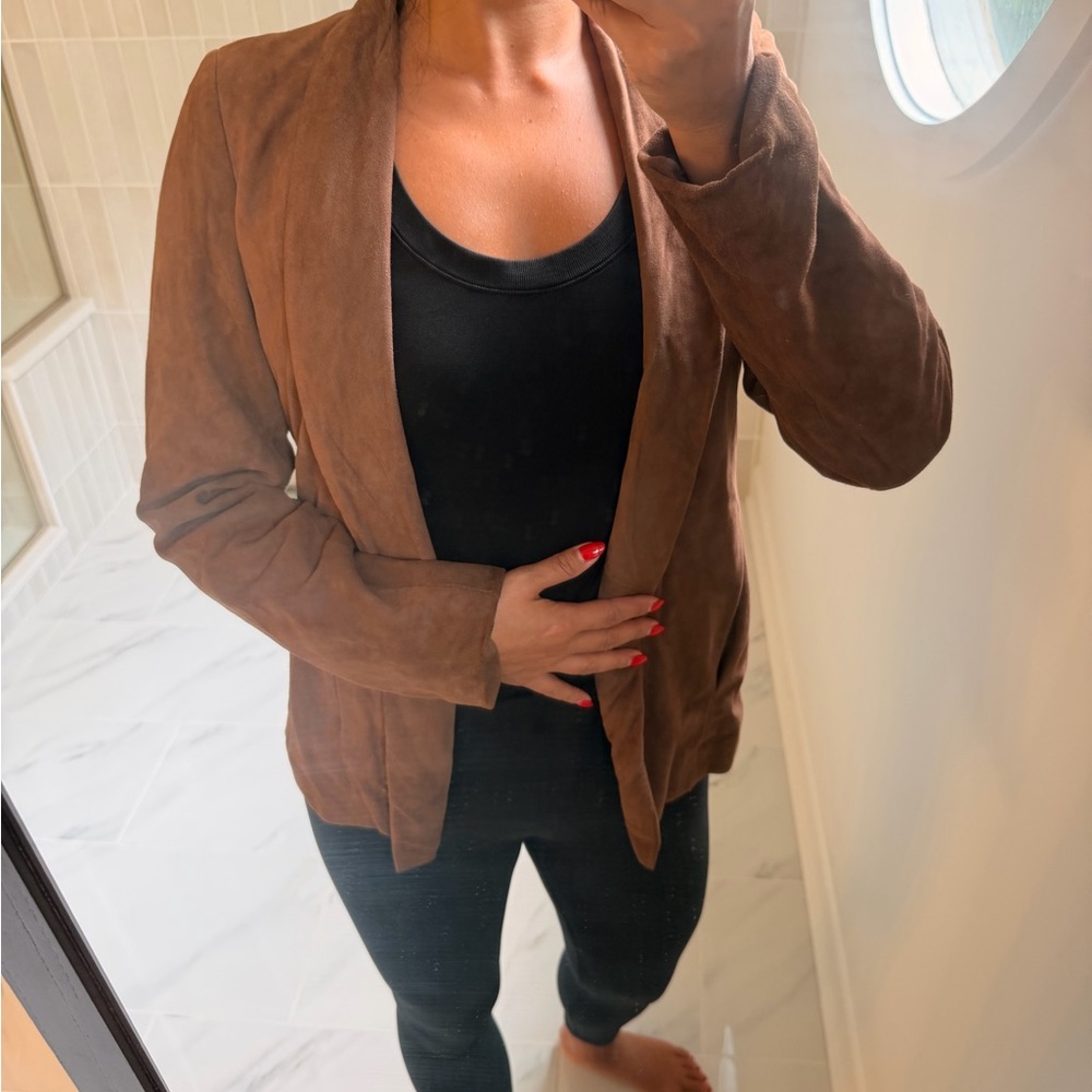 Eileen Fisher Women's cheatnut goat suede Blazer